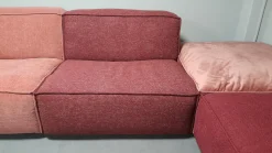 Easy Sofa Ecksofas|Ecksofa 22000 Bezug Materialmix 25163 Rosa Und Rot Fuß Schwarz