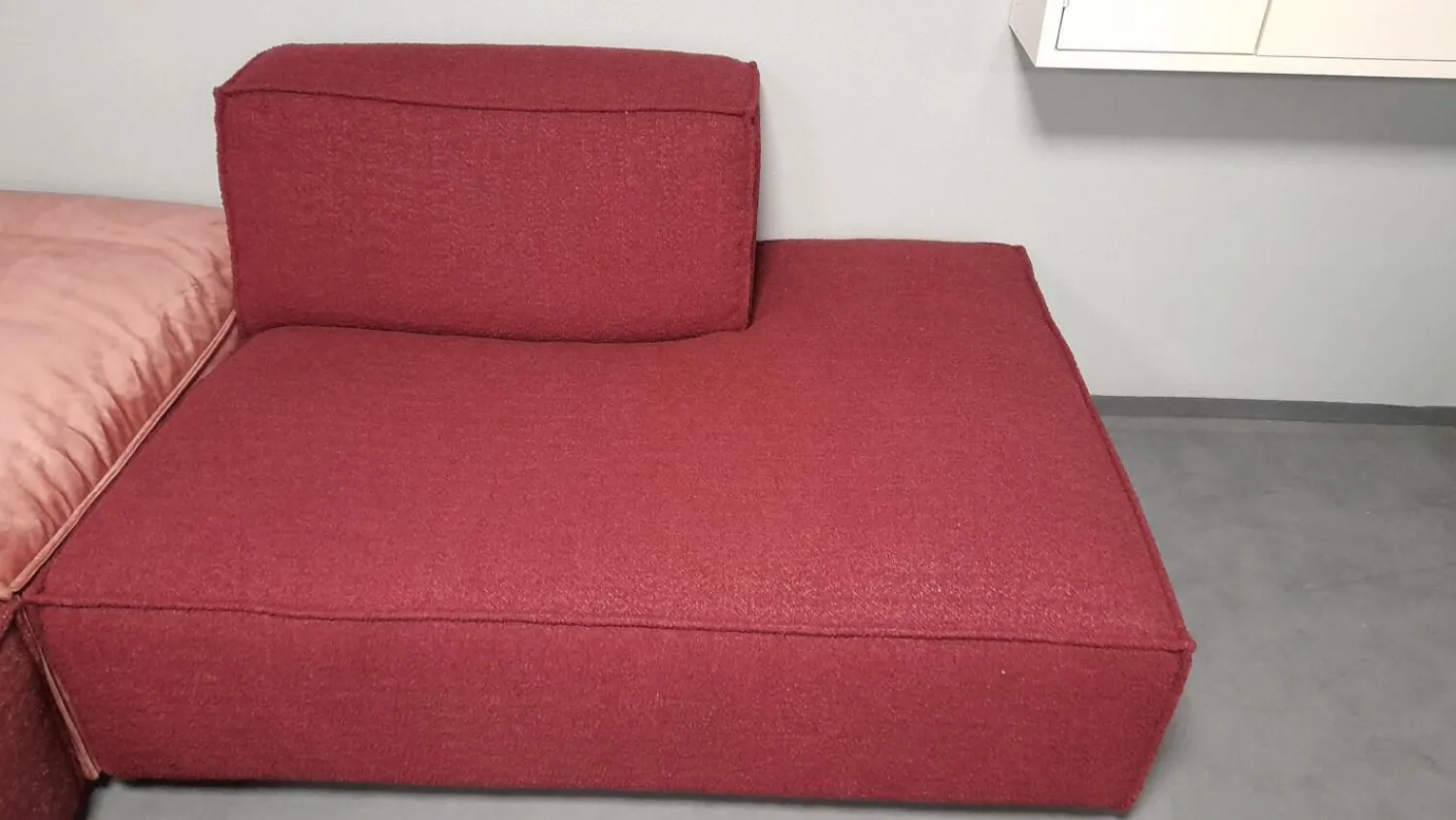 Easy Sofa Ecksofas|Ecksofa 22000 Bezug Materialmix 25163 Rosa Und Rot Fuß Schwarz