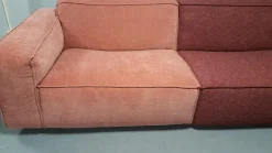 Easy Sofa Ecksofas|Ecksofa 22000 Bezug Materialmix 25163 Rosa Und Rot Fuß Schwarz