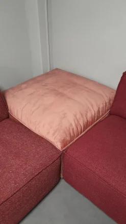 Easy Sofa Ecksofas|Ecksofa 22000 Bezug Materialmix 25163 Rosa Und Rot Fuß Schwarz