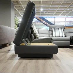 himolla Ecksofas|Ecksofa 1330 Callas Leder 24 Longlife Zinn Grau Mit Elektrischem Wall Free Beschlag