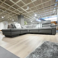 himolla Ecksofas|Ecksofa 1330 Callas Leder 24 Longlife Zinn Grau Mit Elektrischem Wall Free Beschlag