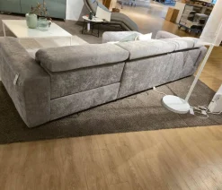 W. Schillig Ecksofas|Ecksofa 34000 Dwayne Stoff V87 21 Silver Grau Füße Kunststoff Schwarz Mit Kopfteilverstellung