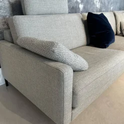 Rolf Benz Ecksofas|Ecksofa 011 Ego G Stoff 18 113 Signalgrau Gussfuß Aluminium Glatt Verkehrsschwarz Inklusive Kopfstütze Und Kissen