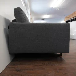 freistil Rolf Benz Ecksofas|Ecksofa 134 In Stoff 6466 Mittel Grau Fußgestell In Stahl Kufe Quadratrohr Ral 9005 Tiefschwarz Matt