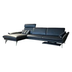 himolla Ecksofas|Ecksofa 1928 Leder 31 Longlife Moor Fuß Edelstahloptik
