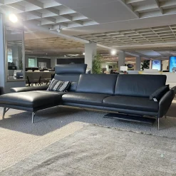 himolla Ecksofas|Ecksofa 1928 Leder 31 Longlife Moor Fuß Edelstahloptik