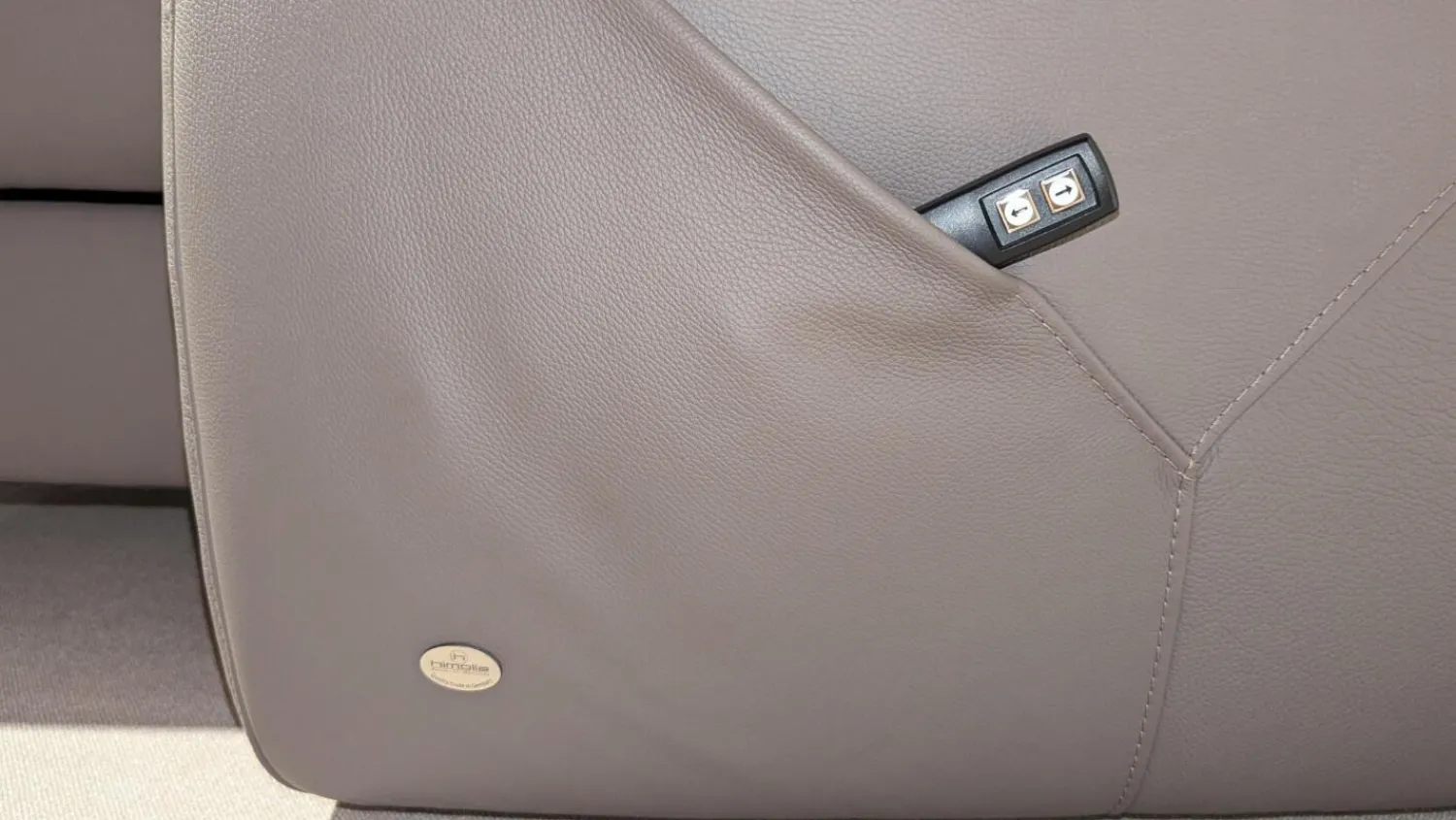 himolla Ecksofas|Ecksofa 1500 Leder 24 Longru Braun Grau Mit Elektrischem Free Wall Beschlag Mit Kopfstützen