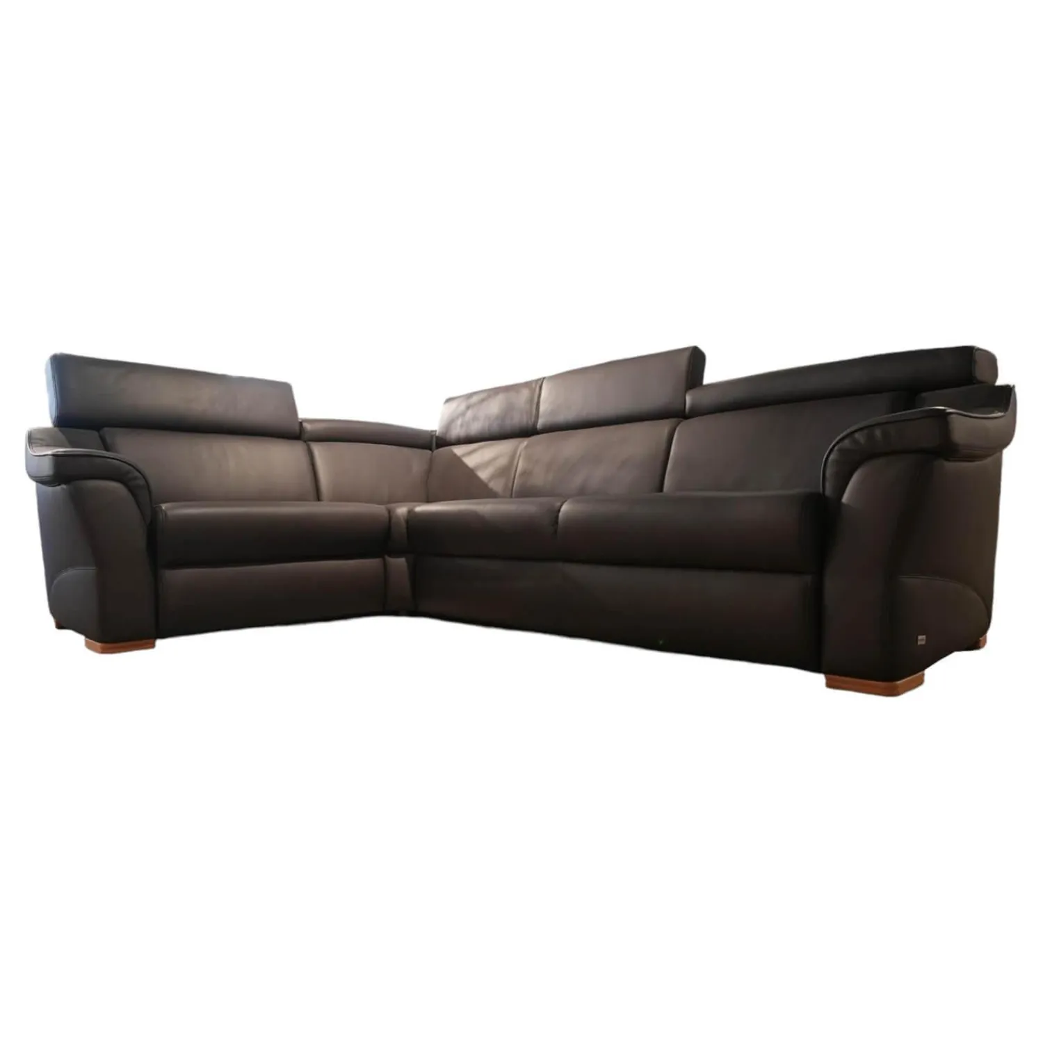 himolla Ecksofas|Ecksofa 1950 Leder 33 Longso Coffee Schwarz Anthrazit Holzteile Buche 042
