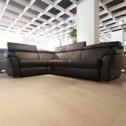 himolla Ecksofas|Ecksofa 1950 Leder 33 Longso Coffee Schwarz Anthrazit Holzteile Buche 042