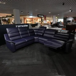 himolla Polstergruppen|Ecksofa 1505 Leder L24 Longru Pazifik Dunkelblau Inklusive Relaxsessel Small 7052 35U44