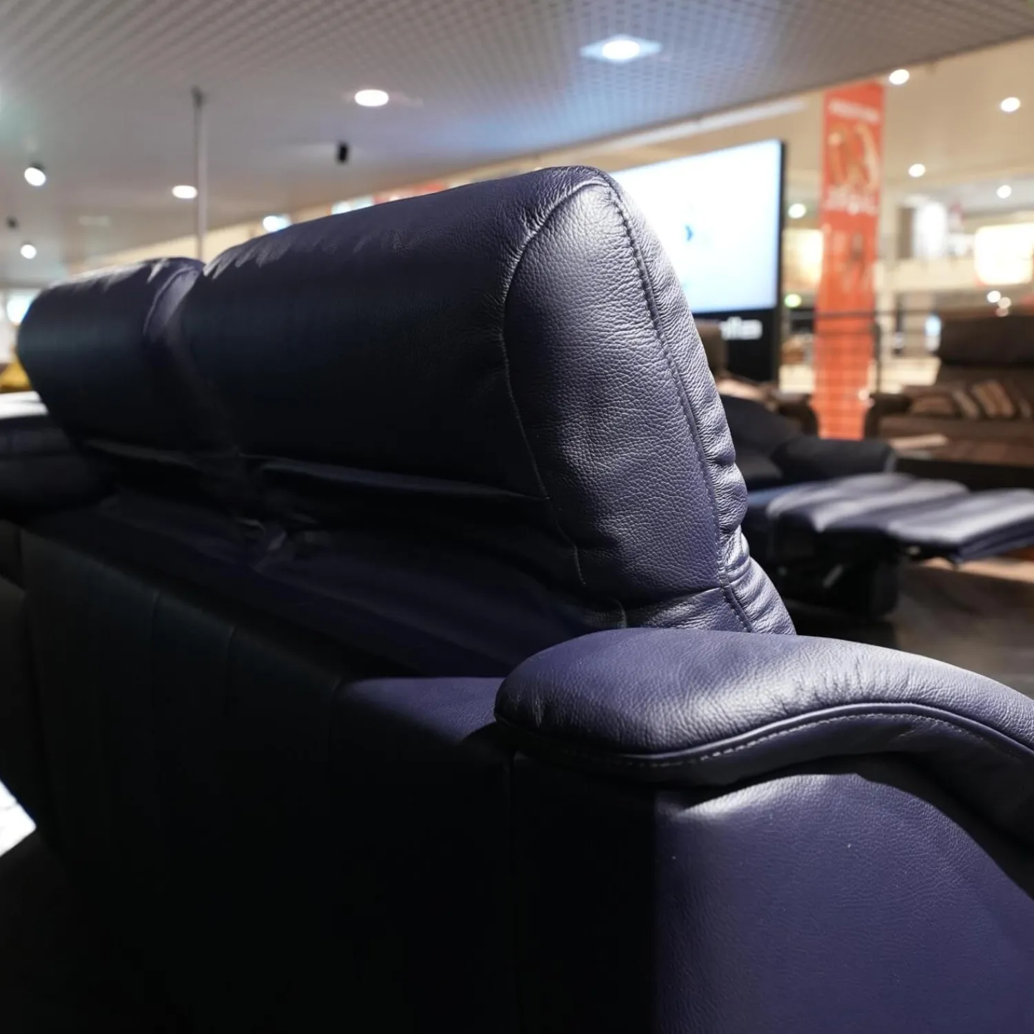 himolla Polstergruppen|Ecksofa 1505 Leder L24 Longru Pazifik Dunkelblau Inklusive Relaxsessel Small 7052 35U44