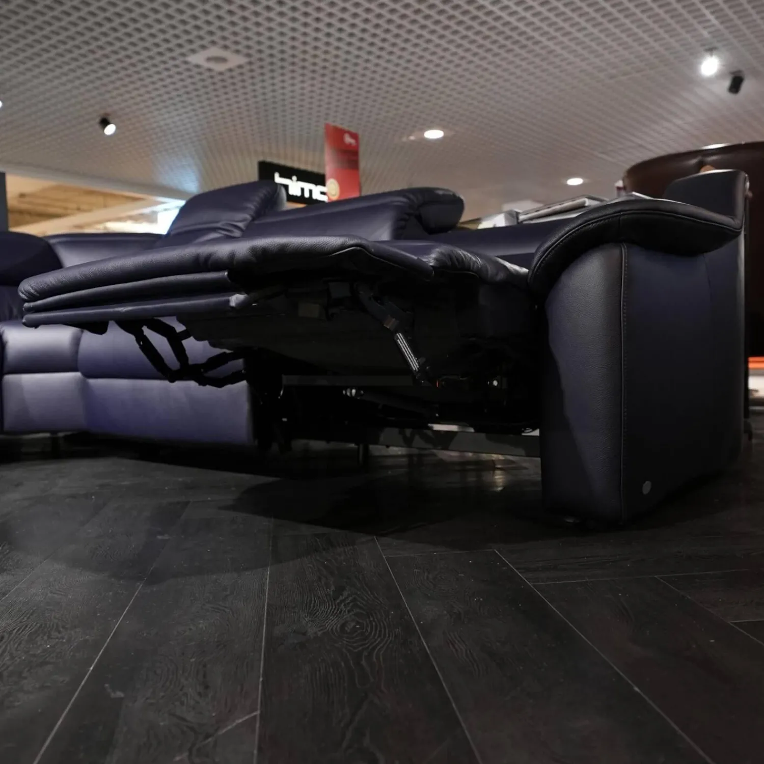 himolla Polstergruppen|Ecksofa 1505 Leder L24 Longru Pazifik Dunkelblau Inklusive Relaxsessel Small 7052 35U44