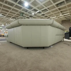 himolla Ecksofas|Ecksofa 1826 Leder Longru Silber Grau Füße Edelstahl Gebürstet Mit Elektrischem Wall Free Beschlag