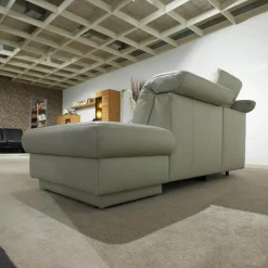 himolla Ecksofas|Ecksofa 1826 Leder Longru Silber Grau Füße Edelstahl Gebürstet Mit Elektrischem Wall Free Beschlag