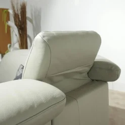 himolla Ecksofas|Ecksofa 1826 Leder Longru Silber Grau Füße Edelstahl Gebürstet Mit Elektrischem Wall Free Beschlag