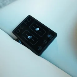 Rom Ecksofas|Ecksofa 9200 Leder Montana Angora Weiß Füße Metall Gebürstet Mit Elektrischer Verstellung