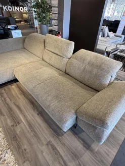 W. Schillig Ecksofas|Ecksofa 24405 Levi Stoff S2298 Pepper Grau Fuß Schwarz mit Sitzvorzug Motorisch