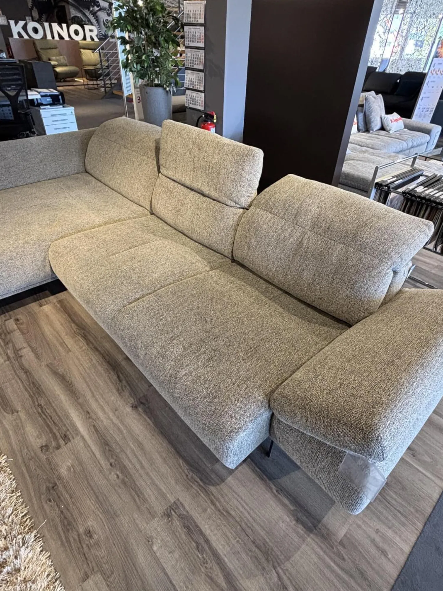 W. Schillig Ecksofas|Ecksofa 24405 Levi Stoff S2298 Pepper Grau Fuß Schwarz mit Sitzvorzug Motorisch