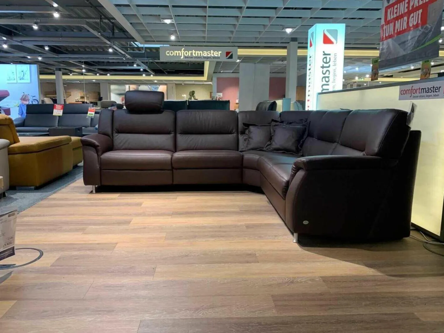 himolla Ecksofas|Ecksofa 1104 PRC Leder LL Soft 31 Nougat 281x251 Rücken Echt Wallfree