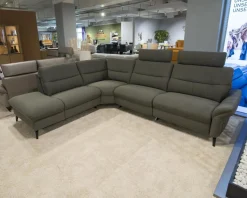 himolla Ecksofas|Ecksofa 1175 Spektra Stoff 24 Q2 Fashion Grau Fuß Metall Anthrazit Pulverbeschichtet