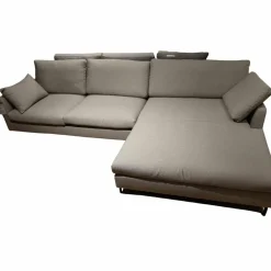 freistil Rolf Benz Ecksofas|Ecksofa 134 Stoff 4046 Hell Steingrau Stahlkufe Tiefschwarz Matt Inklusive Kissen