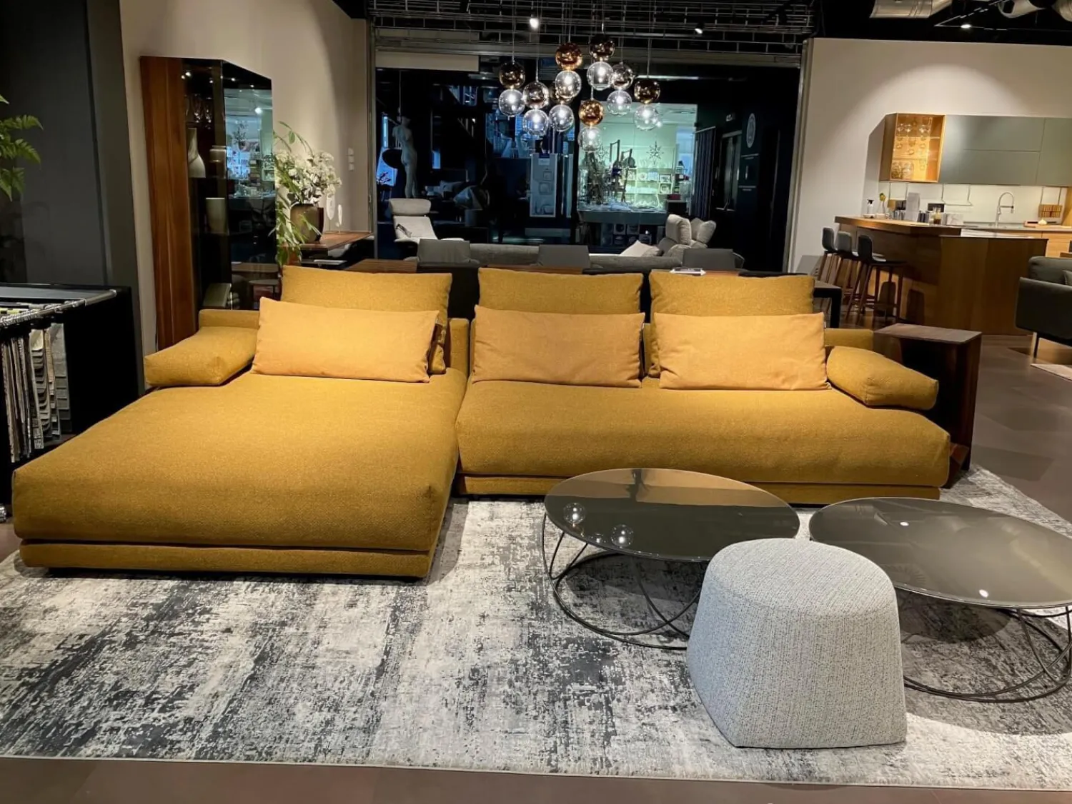 freistil Rolf Benz Ecksofas|Ecksofa 142 Stoff 1 Medium Braun Beige mit 8 Kissen