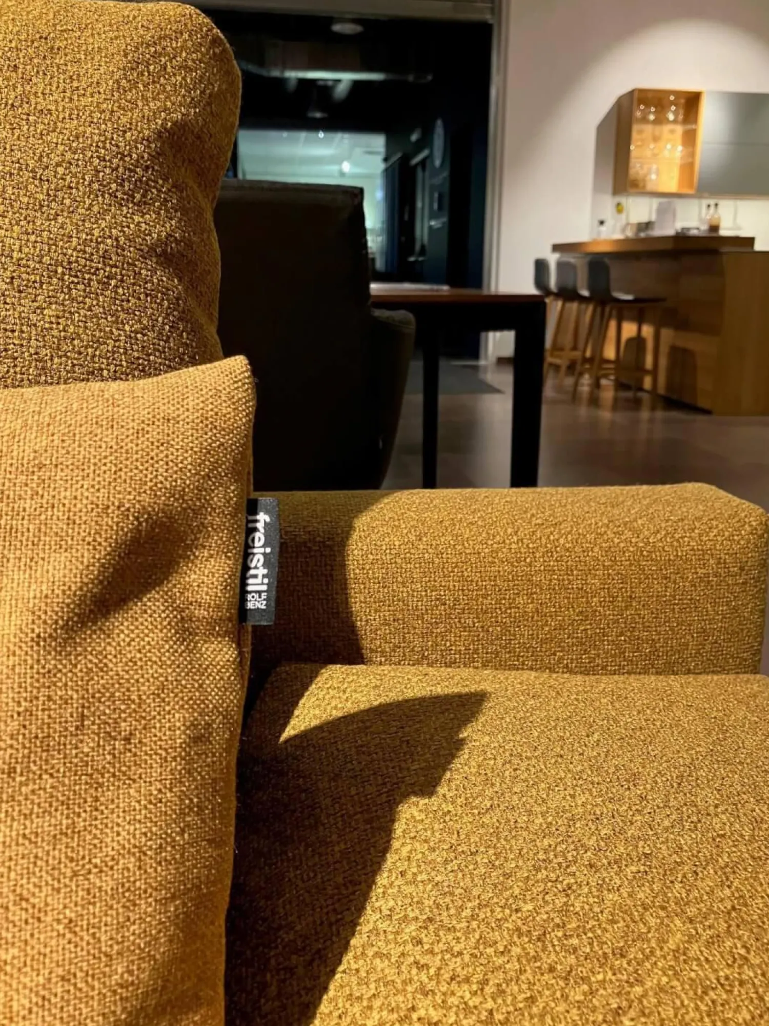 freistil Rolf Benz Ecksofas|Ecksofa 142 Stoff 1 Medium Braun Beige mit 8 Kissen