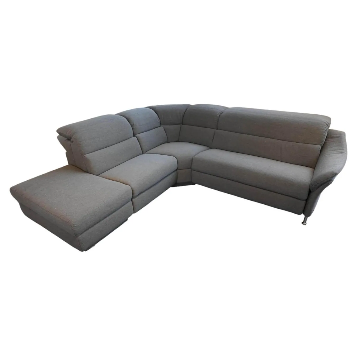 himolla Ecksofas|Ecksofa 1924 Stoff 24 Q2 Fashio Magma Grau Fuß Edelstahloptik