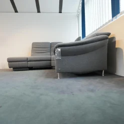 himolla Ecksofas|Ecksofa 1924 Stoff 24 Q2 Fashio Magma Grau Fuß Edelstahloptik