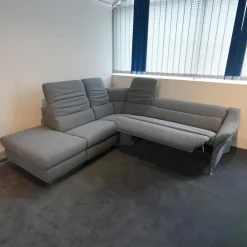 himolla Ecksofas|Ecksofa 1924 Stoff 24 Q2 Fashio Magma Grau Fuß Edelstahloptik
