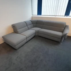 himolla Ecksofas|Ecksofa 1924 Stoff 24 Q2 Fashio Magma Grau Fuß Edelstahloptik