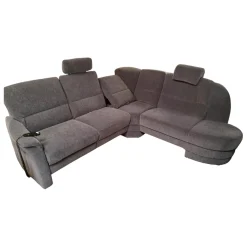 Arco Ecksofas|Ecksofa 50003 Stoff Dana Stahl mit Relaxsessel und verschiedenen Funktionen