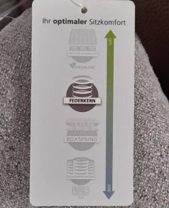 Arco Ecksofas|Ecksofa 50021 Stoff Ebba Quarz Grau Fuß Schwarz mit Kopfteilverstellung