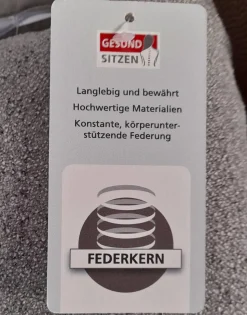 Arco Ecksofas|Ecksofa 50021 Stoff Ebba Quarz Grau Fuß Schwarz mit Kopfteilverstellung