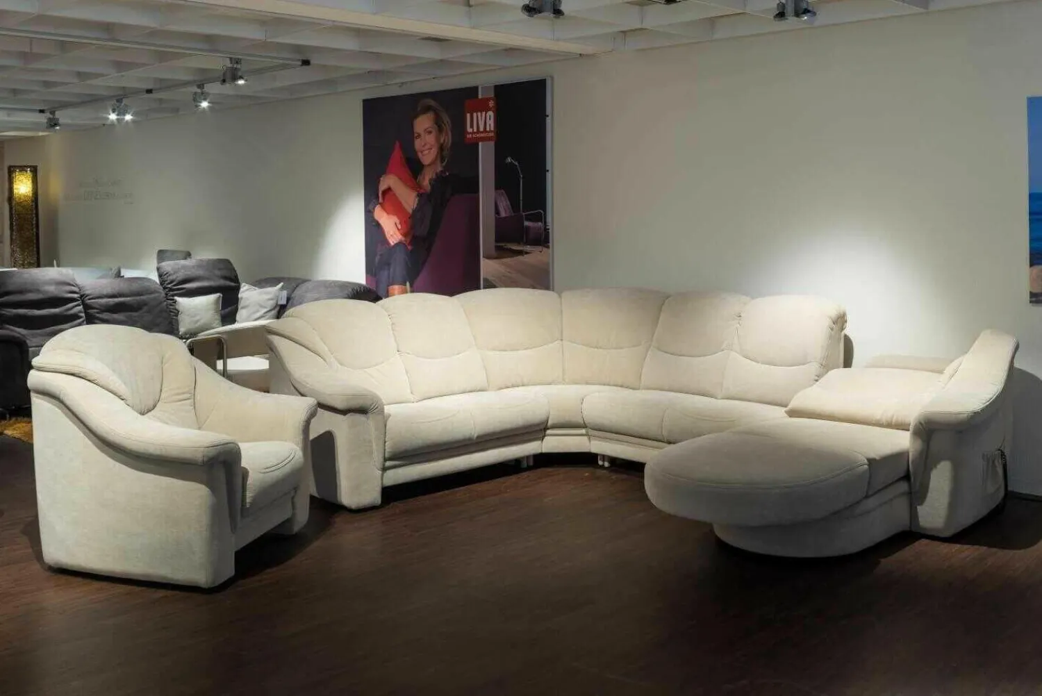 himolla Ecksofas|Ecksofa 1951 Stoff Nuvano Sand Beige Relaxfunktion