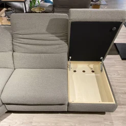 himolla Ecksofas|Ecksofa 1924 Stoff Q2 Fashion Rauch Grau Füße Aluminium Mit Elektrischen Verstellungen