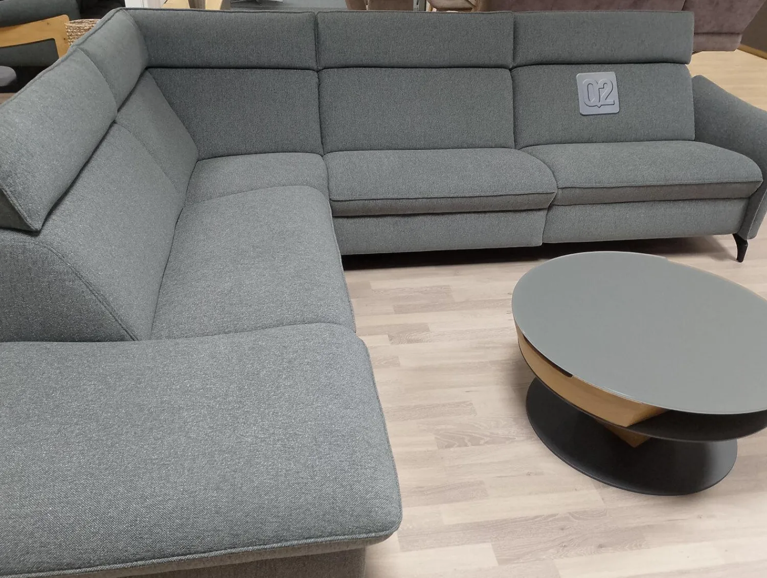 himolla Ecksofas|Ecksofa 1926 Stoff Q2 Melange Mare Grau mit Relaxfunktion