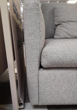 Flexlux Ecksofas|Ecksofa 16000 Stoff Venezia Sky Blue Grau Füße Metall Schwarz