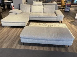 W. Schillig Ecksofas|Ecksofa 16540 Valentinoo W60 22 Silbergrau Fuße FC3 Schwarz M99 Mit Sitztiefenverstellung Inklusive Hocker Und Kopfstütze