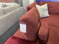 Poco Ecksofas|Ecksofa 80007 Webstoff Paris Chianti Rot Und Samtstoff Rivera Aubergine Violett Fuß Metall Schwarz Inklusive Hocker Und Verstellung