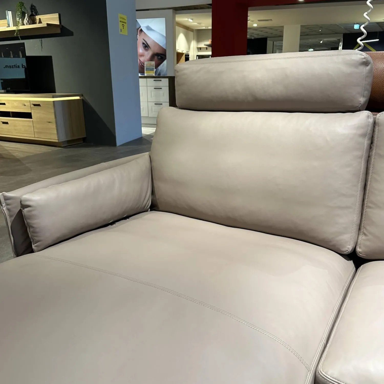 Erpo Ecksofas|Ecksofa 05550001 XC Leder Touch J Stone Beige Fuß Aluminium