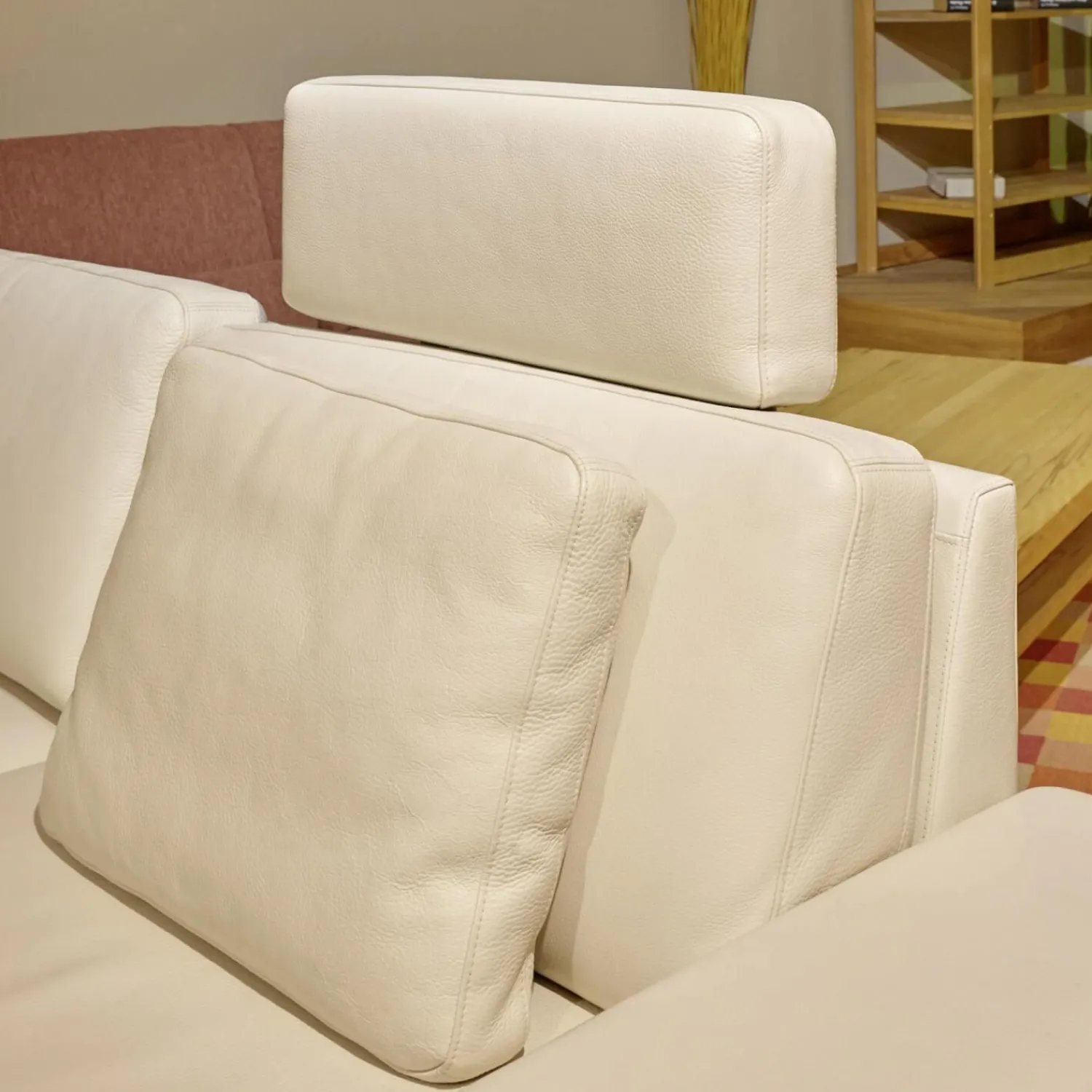 Brühl Ecksofas|3-Sitzer-Sofas|Ecksofa Alba Leder Volume 5622 44 Weiß Mit Kopfstütze