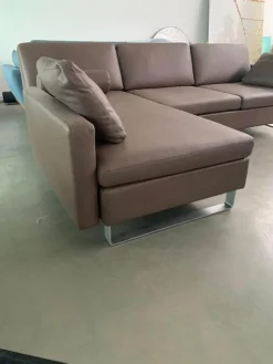 Brühl Ecksofas|Ecksofa Alba System M Leder Pearl 85 Schlammgrau