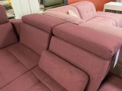 Poco Ecksofas|Ecksofa Alicante Stoff Portofino Bordeaux Rot Füße Metall Chrom Mit Schlaffunktion Und Nierenkissen