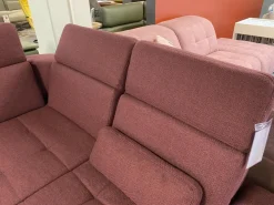 Poco Ecksofas|Ecksofa Alicante Stoff Portofino Bordeaux Rot Füße Metall Chrom Mit Schlaffunktion Und Nierenkissen