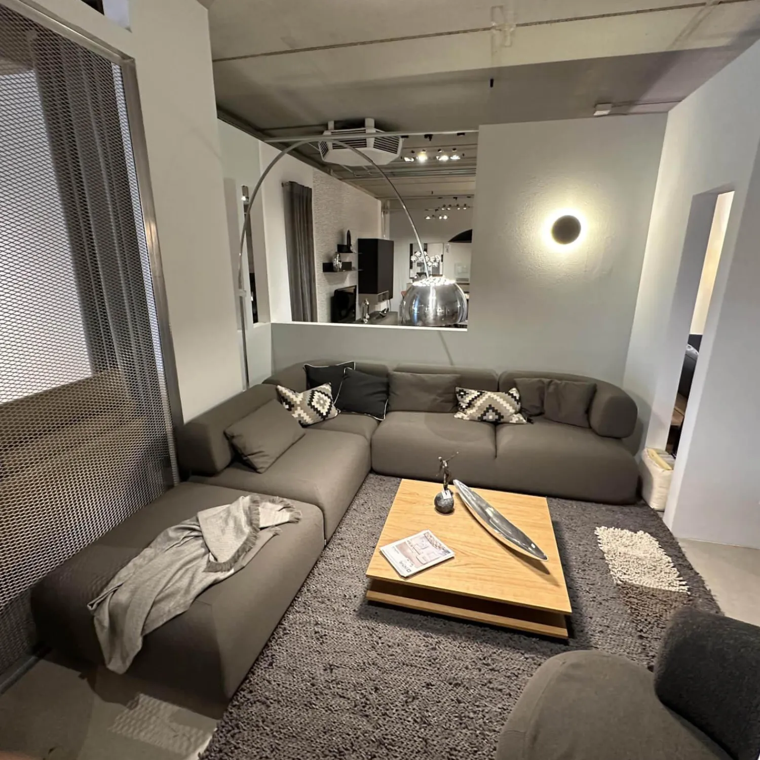 Brühl Ecksofas|Ecksofa All Together 73620 Stoff 3677 95 Grau Inklusive Kissen Und Hocker