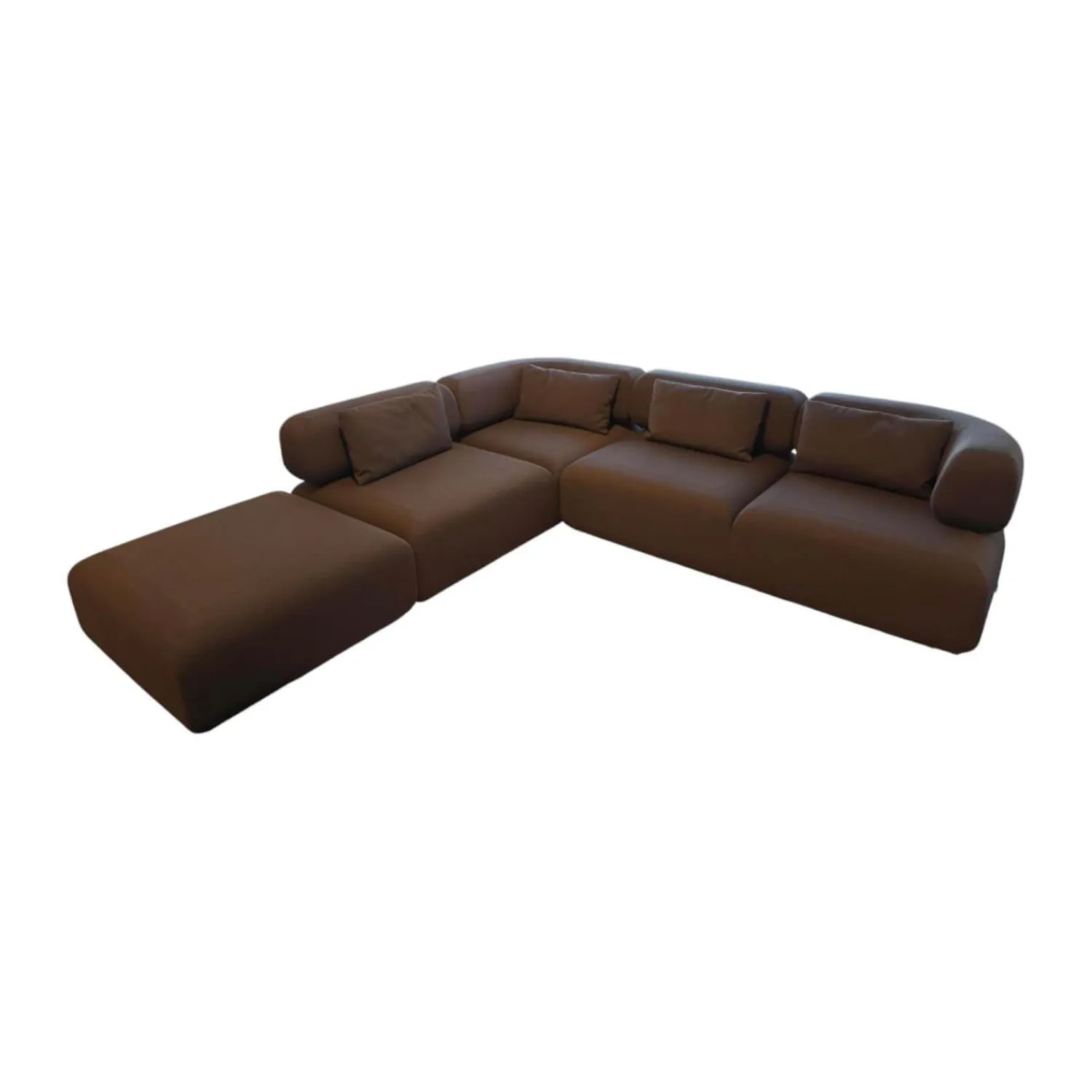 Brühl Ecksofas|Ecksofa All Together Stoff 4057 0096 Grau Inklusive Hocker