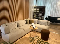 Brühl Ecksofas|Ecksofa All Together Stoff 4499 90 Grau Füße Kunststoffgleiter Schwarz Mit Kissen