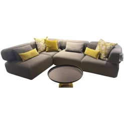 Brühl Ecksofas|Ecksofa All Together Stoff 44 0093 Grau mit 4 Kissen